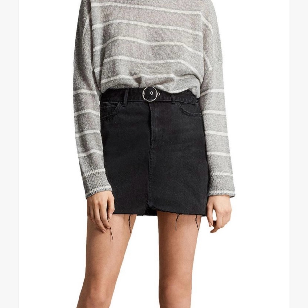 All Saints Bette Buckle Denim Skirt